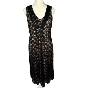 ALEXIA Admor Lace Overlay Midi Dress Sz S